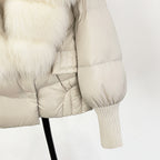 OFTBUY Big Natural Fox Fur Coat Women New Winter 90% White Duck Down Jacket Female Short Puffer Feather Coats Parkas