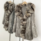 OFTBUY Natural Rabbit Fur Coat Autumn Winter Clothes Women Fashion Luxury Real Fox Fur Jacket Thick Warm Long Sleeve Overcoat