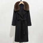 OFTBUY New Autumn Winter Long Clothing Women Natural Fur Woolen Jaket Female Fashion Warm Wool Coat with Real Fox Fur Collar