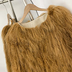 OFTBUY Warm Thick New Autumn Winter Luxury Outerwear Women's Camel Real Mongolian Sheep Fur Coat Curly Natural Fur Jacket Female