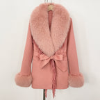 OFTBUY Short Real Fox Fur Wool Coat New Autumn Winter Clothes Women Fashion Natural Fur Woolen Jacket Female Tassel Overcoat