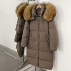 OFTBUY Duck Down Warm Windproof Puffer Coat New Women's Long Hooded Down Jacket Real Fur Collar Winter Thickened Parka Outerwear